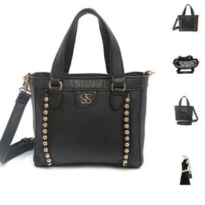 Jessica Simpson Black and Gold Satchel